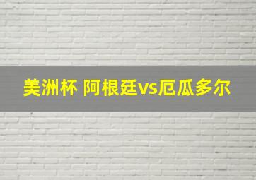 美洲杯 阿根廷vs厄瓜多尔